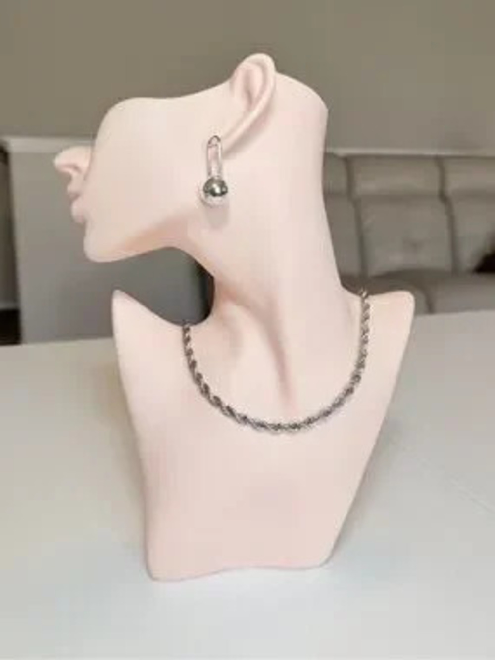 Silver Twisted Rope Necklace - Picture 3 of 9